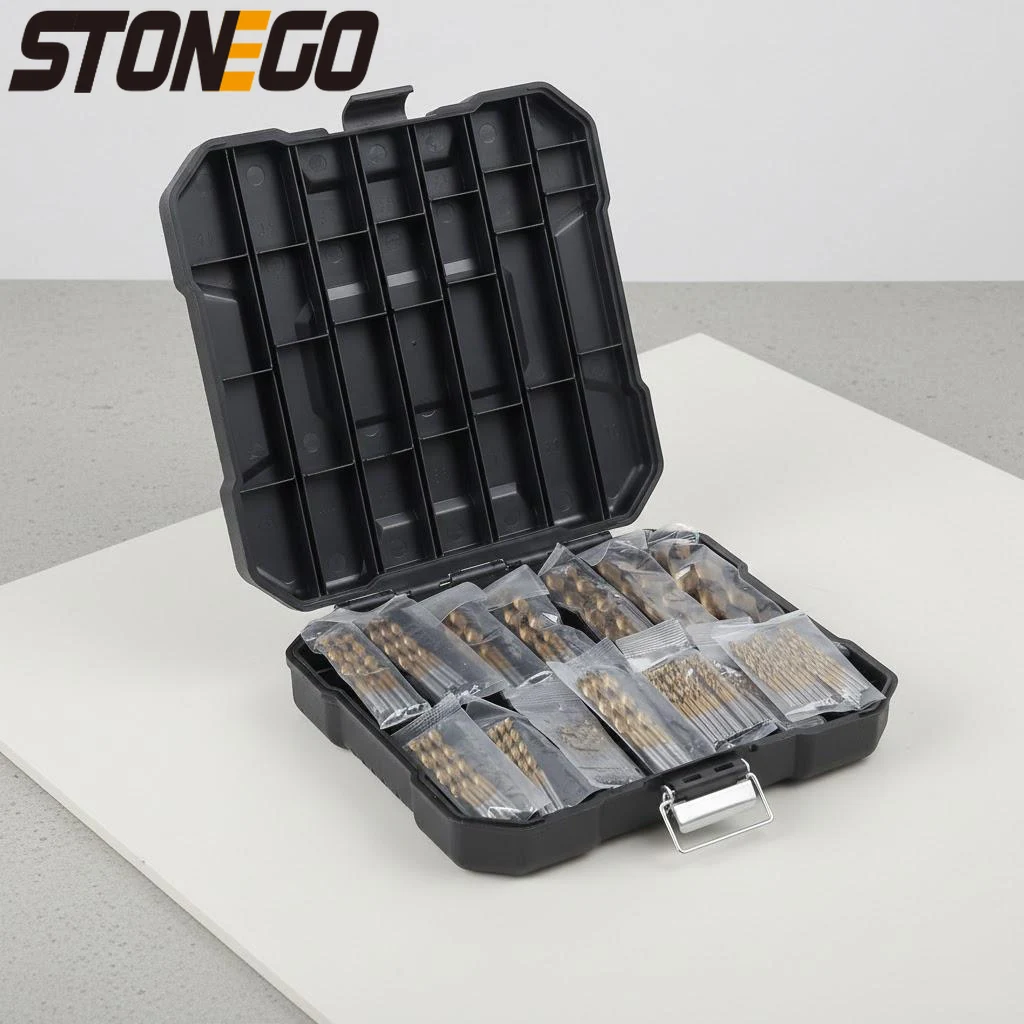 

99pcs titanium plated straight shank twist drill bits woodworking tools high speed steel drill set for metal and wood working