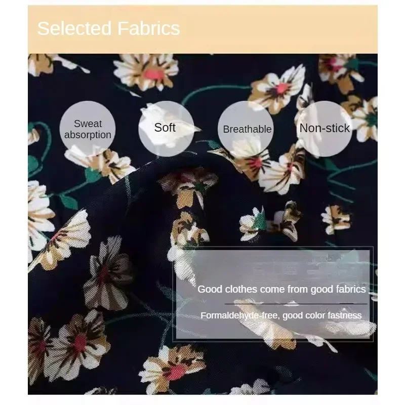 Summer Rayon Printed Fabrics Per Meter for Dress Skirt Pants Shirt Pajamas Diy Sewing Needlework Cloth Soft Smooth Thin Flower