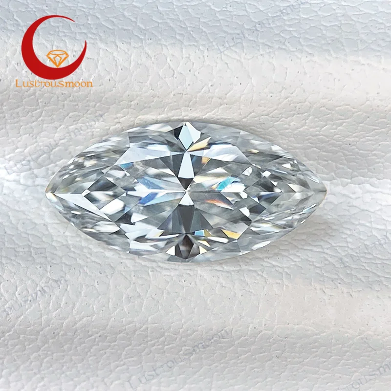 D Color Moissanite Stone Marquise Cut 0.5-5.0ct VVS1 GRA Certified Synthetic Gemstones Pass Diamond Tester with Certificate