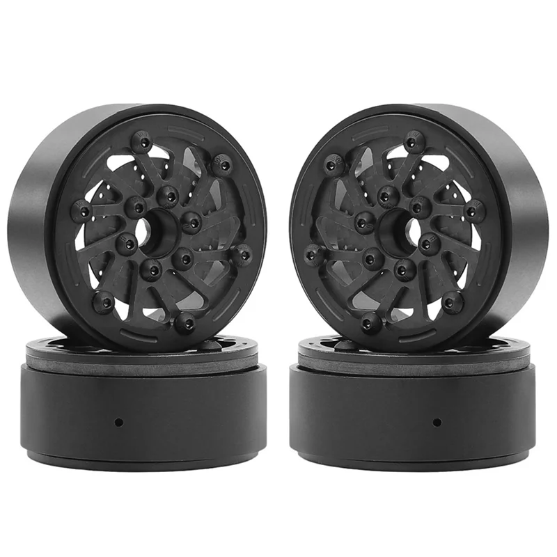 

FBIL-4PCS 1.9 Inch Beadlock Wheel Hub Rim For 1/10 RC Crawler Axial SCX10 Capra TRX4