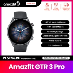 Amazfit-AndroidおよびiOS電話用のGTR3 Proスマートウォッチ,ストレスレベルの監視,150以上のスポーツモード,GTR-3, 46mm,新品