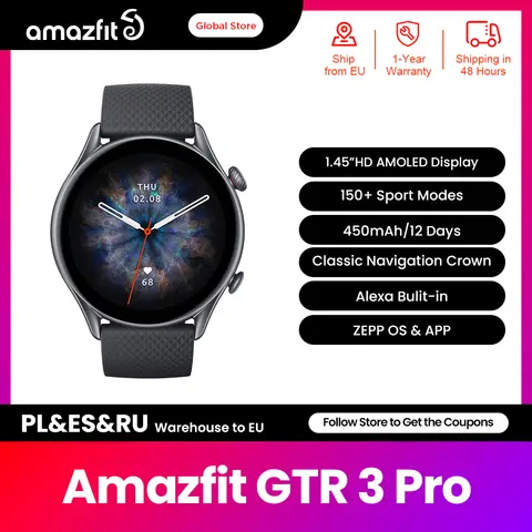 Nuovo Amazfit GTR 3 Pro GTR3 Pro GTR-3 Pro 46mm Smartwatch 150+ modalità sportive Monitoraggio del livello di stress per telefono Android IOS