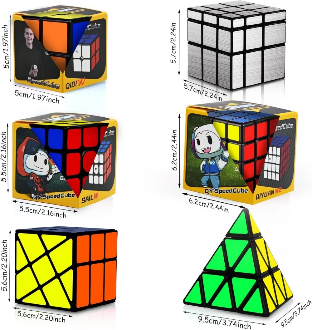 Qiyi-Magic Cube Set Toy para crianças e adultos, Speed Puzzle, Pyramind, Fenghuolun, Espelho, 3D, Presente, 2, 3x3, 4x4