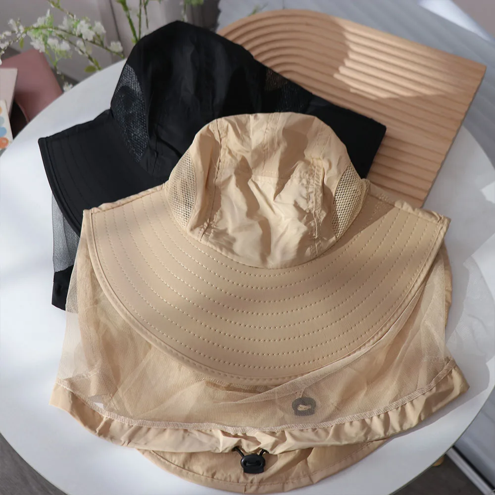 Atmungsaktiver, faltbarer Bienen- und Mücken-Hut mit breiter Krempe, UPF50+ Sonnenschutz, Netzüberzug, Outdoor-Freizeit-Sonnenschutzhut, Unisex – Detail 5