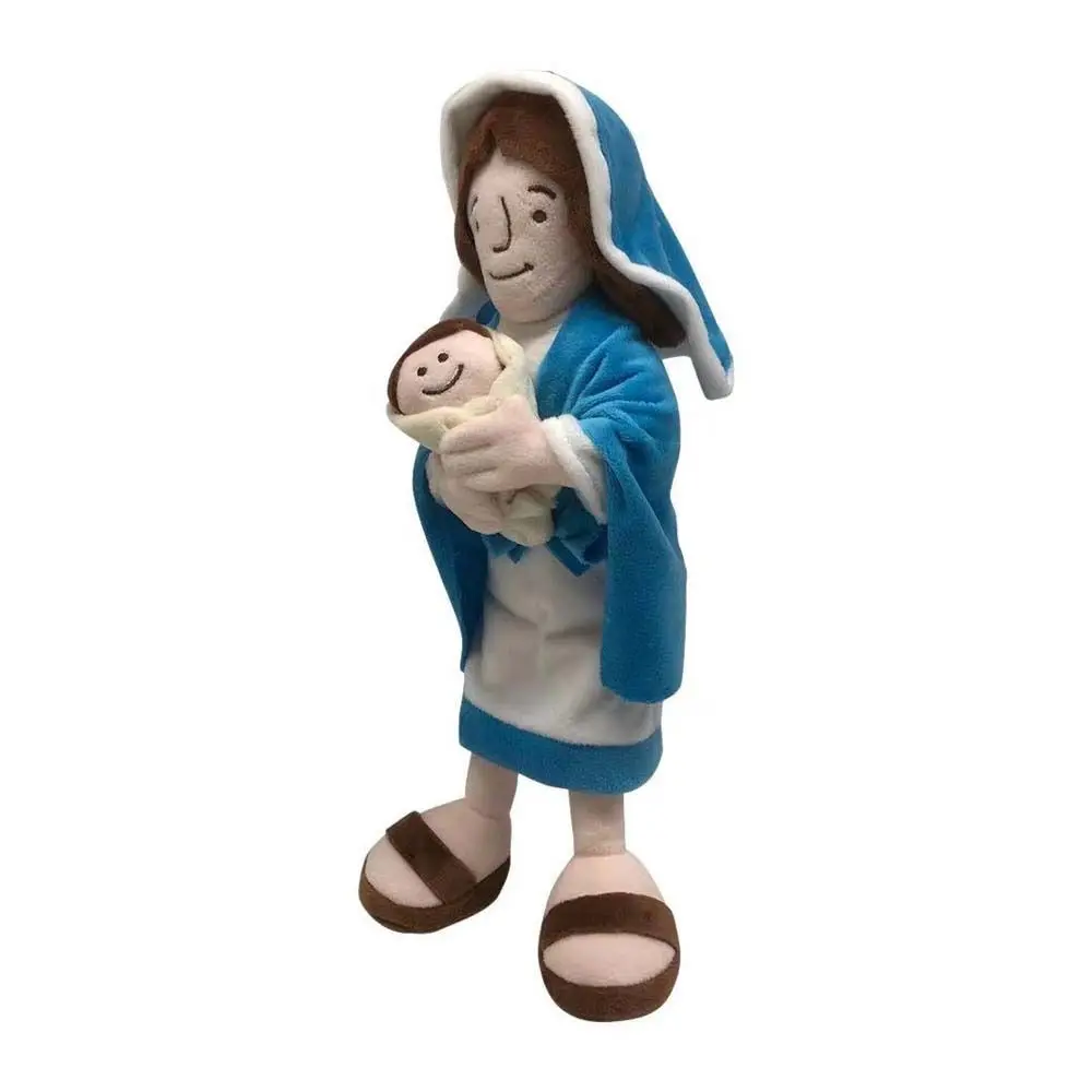 Jesus Plüschtier, Jungfrau Maria Weiche Puppe, Reise-Esel im Krückenstil, Gestopfter Christus, Religiöser Erlöser mit Lächeln, Geschenk für Gläubige und Kinder – Detail 3