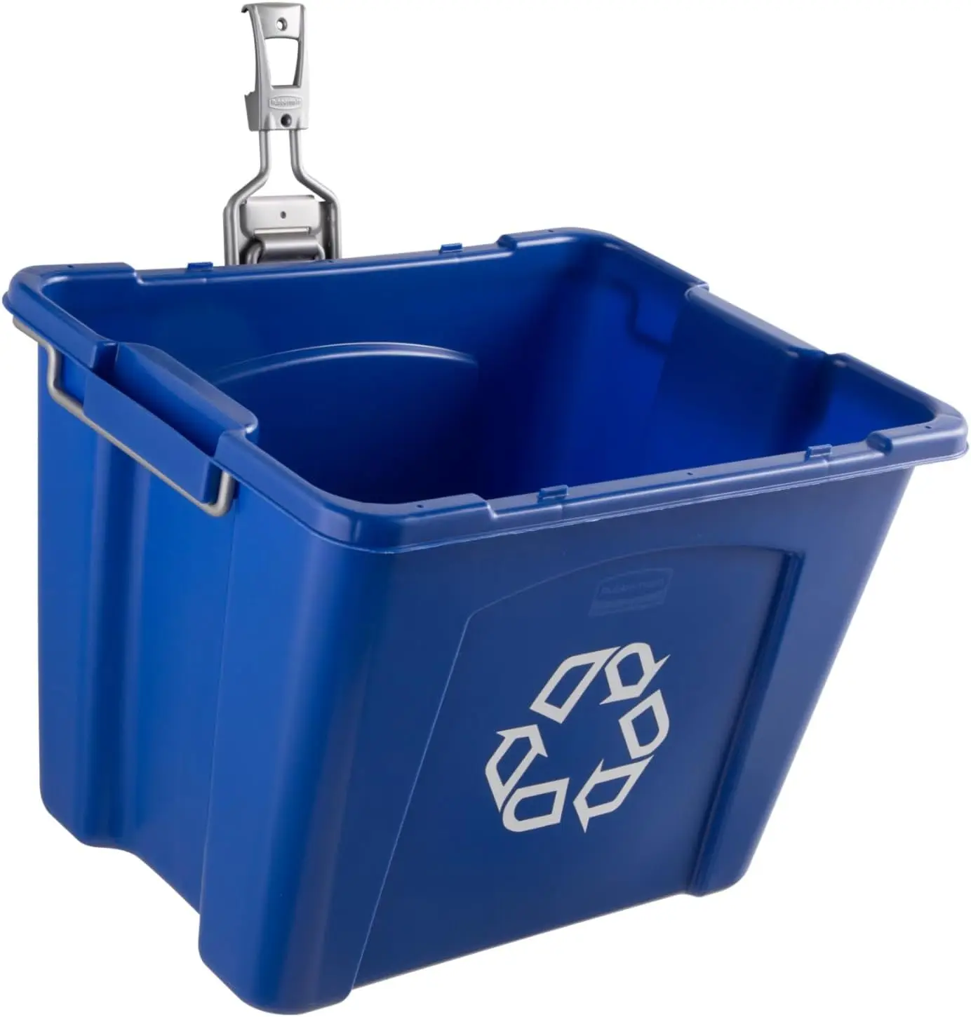 

Настенная система контейнера для переработки для гаража, вмещает 50 фунтов, отделка из синего/сатинного никеля.