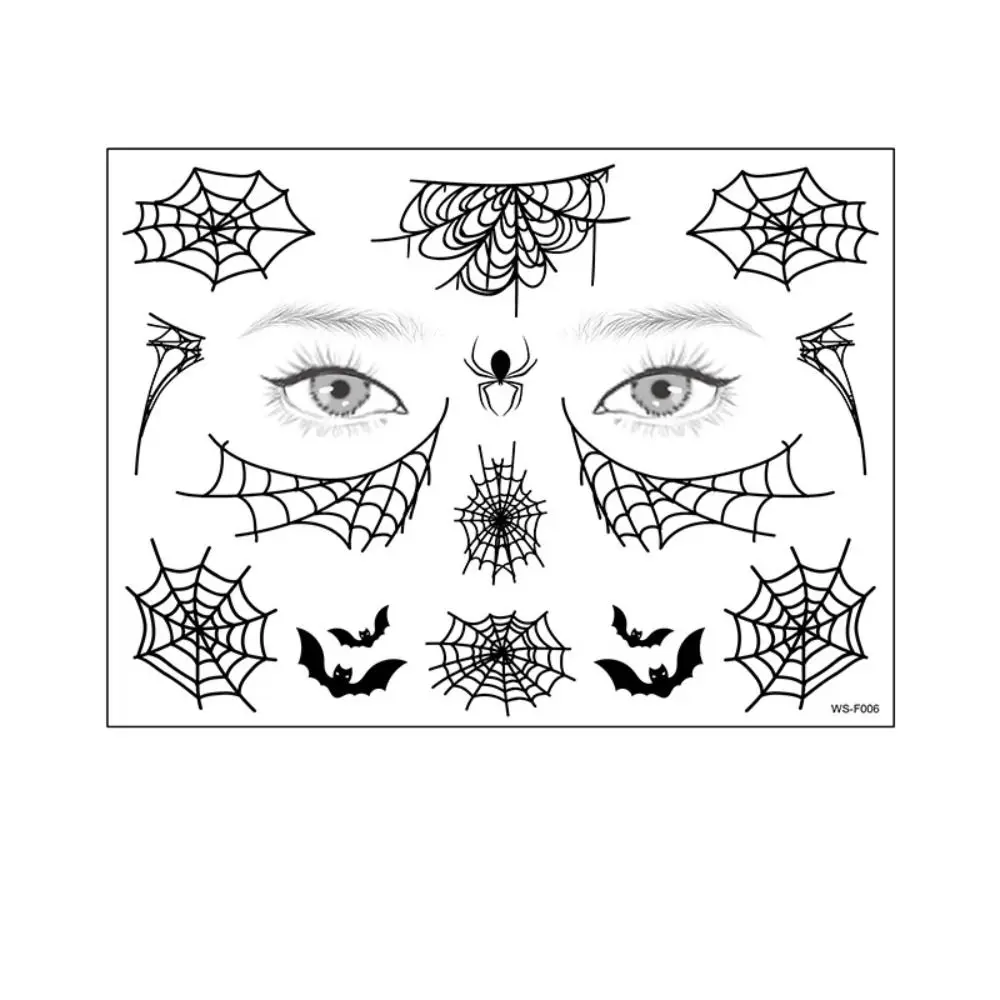 

12 листов водонепроницаемых наклеек-паутин для лица, Хэллоуин, DIY, реквизит для косплея, наклейки для тела, паутинные татуировки на Хэллоуин, страшные тату