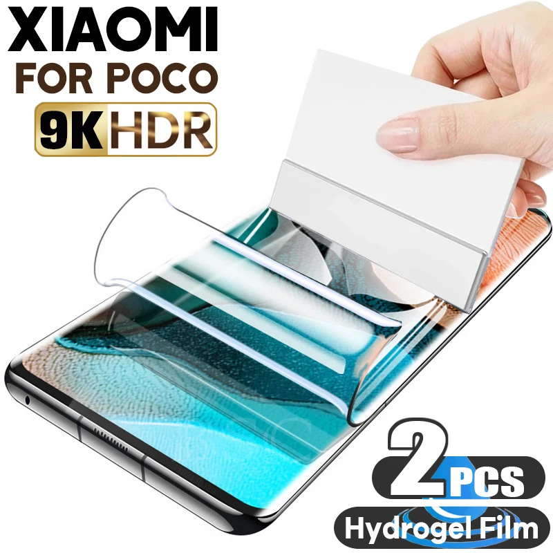 2Pcs Hydrogel Film on the Screen Protector For Xiaomi Poco X3 X4 X5 Pro F3 F4 GT Screen Protector For Mi 12 11T Poco M5S M4 Pro