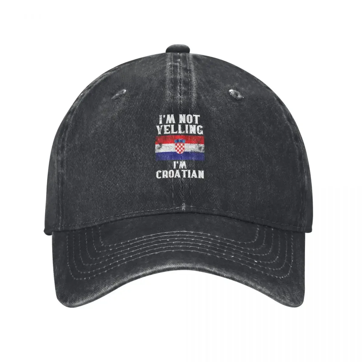 

Funny Croatian Gift: I'm Not Yelling, I'm Croatian - Retro Croatia Flag - Croatia Pride Baseball Cap