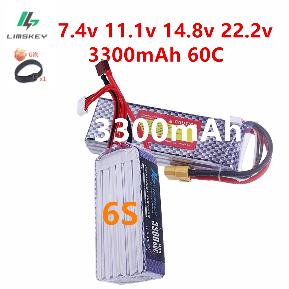 2s 3s 4s 6S 3300mah Lipo Battery 60C RC Car Boats Drone Parts With T XT60 11.1v 14.8v 22.2v Battery for Remote Controlled Toys