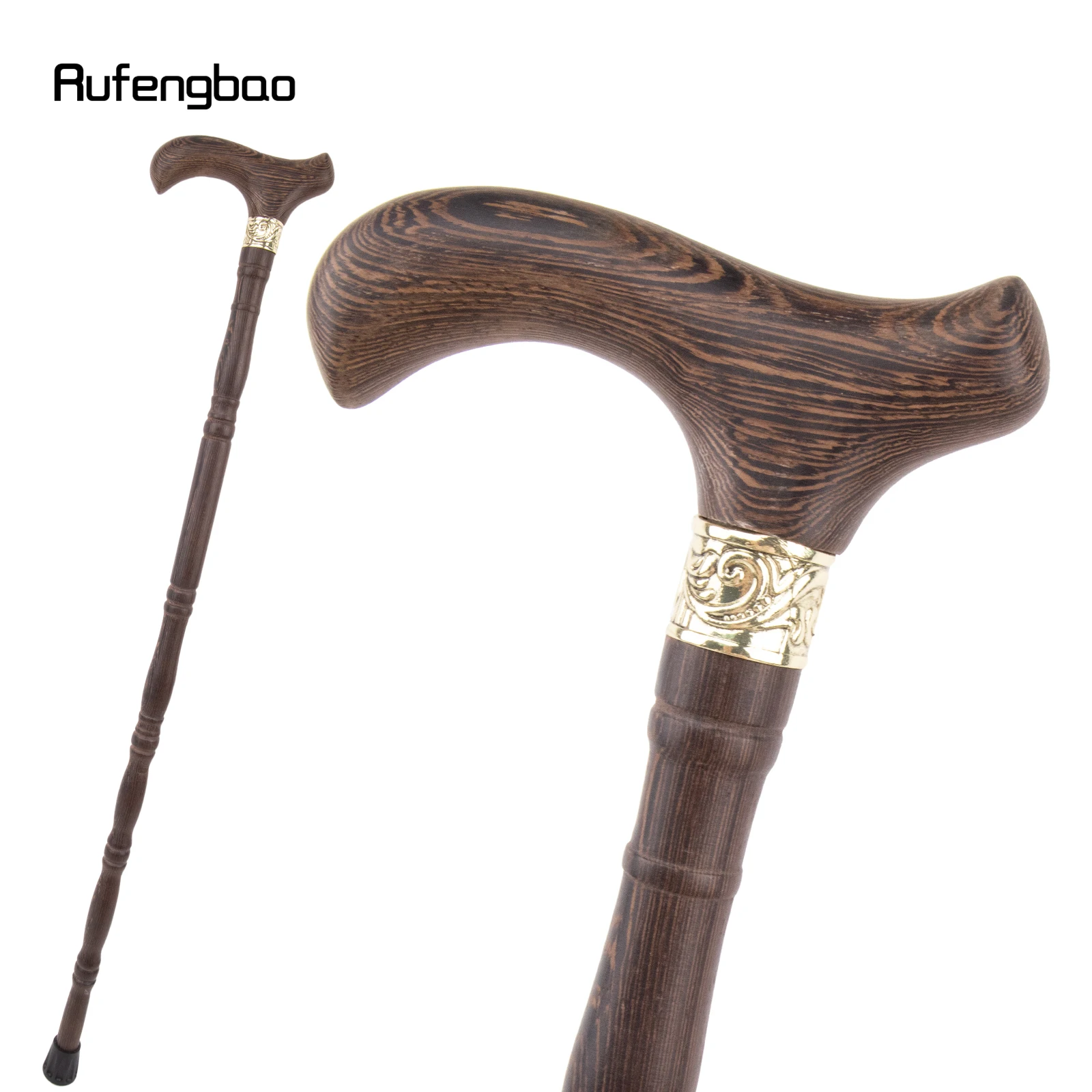 

Brown Wooden Single Joint Fashion Walking Stick Decorative Cospaly Cane Halloween Mace Crutch Wand Crosier 88cm