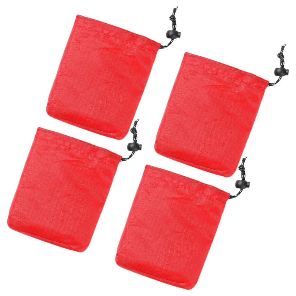 

4pcs Outdoor Storage Bags Drawstring Pouches Camping Travel Polyester Necklace Organizer Sacks Portable Multifunctional