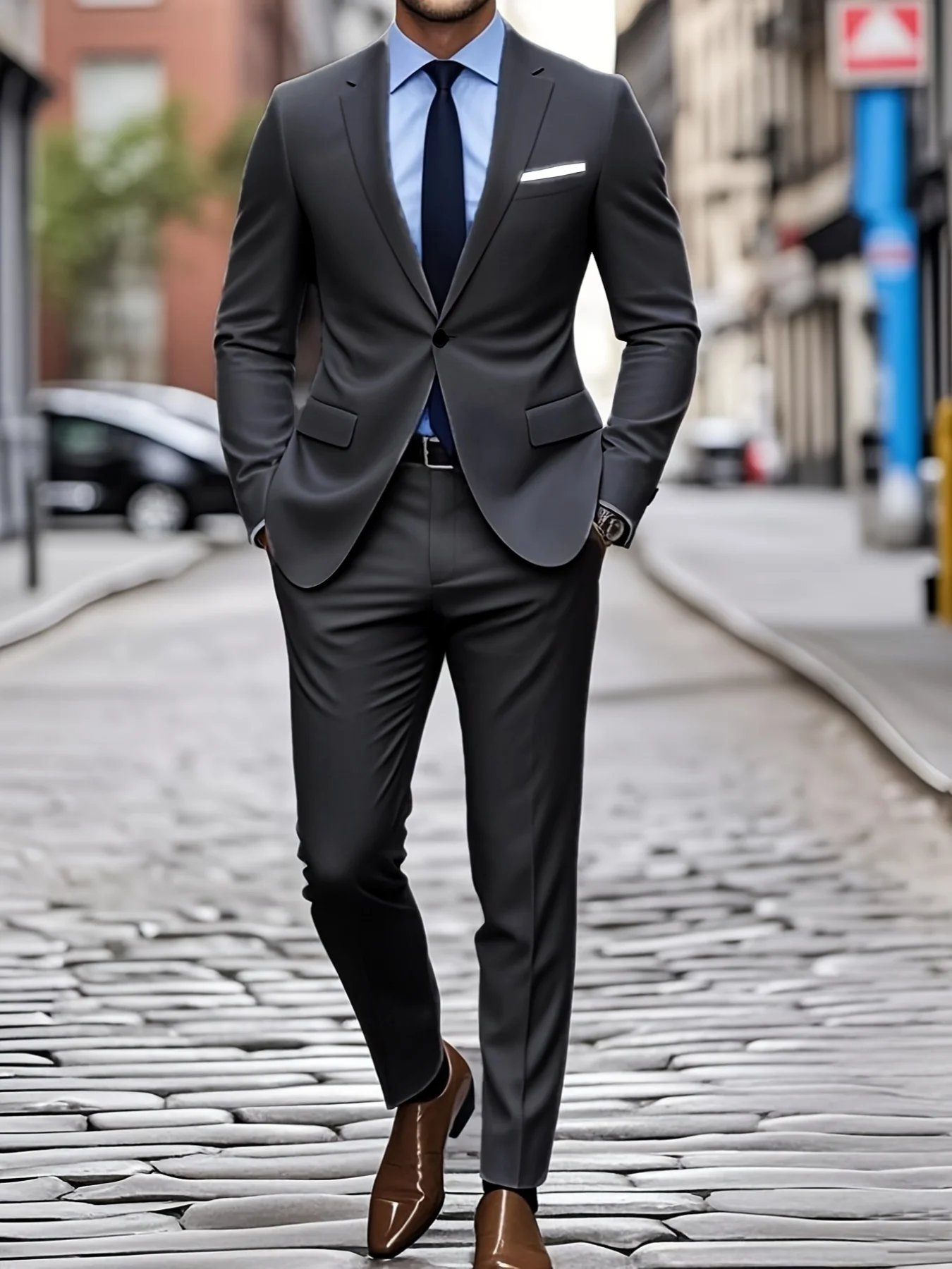 

Men's Suit 2pcs Set, Comfortable Formal Jacket And Pants, Suitable for Wedding, Party And Formal Occasion