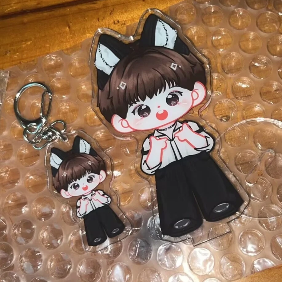 عكس الحب الأصلي "Ziyu' يدعم حامل أكريليك على شكل حيوان كرتوني محيطي، سلسلة مفاتيح، قلادة، ديكور سطح المكتب #4