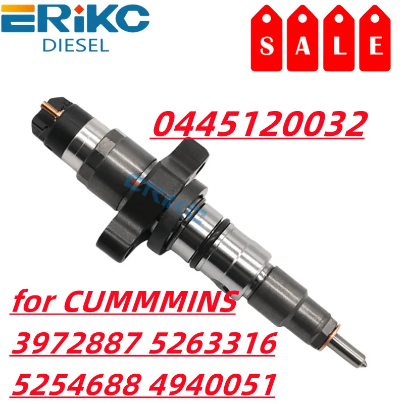 ERIKC 0 445 120 032 Fuel Injector 0445120032 New Fuel Injection Nozzle 0445 120 032 for CUMMMINS 3972887 5263316 5254688 4940051