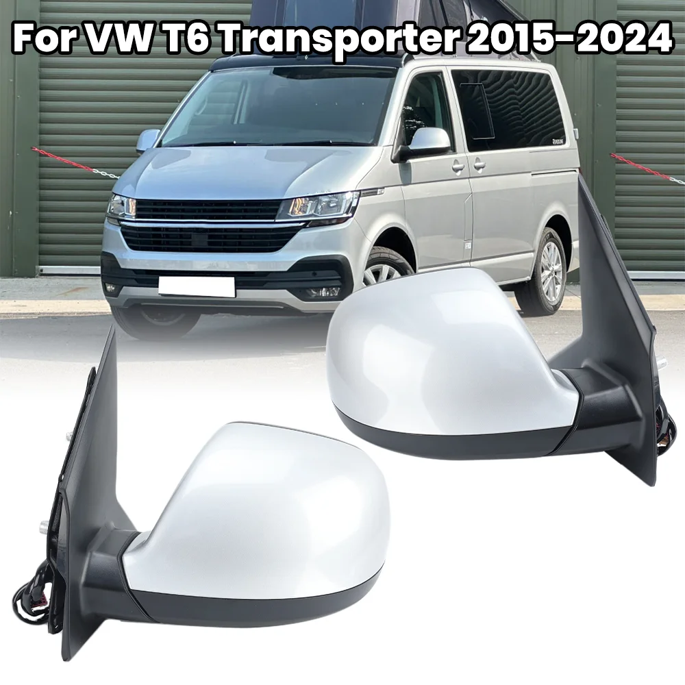 

7 Wires Rearview Mirror Assembly For Volkswagen T6 TRANSPORTER 2015 2016-2024 Silver Gray Heated Power Folding Car Accessories