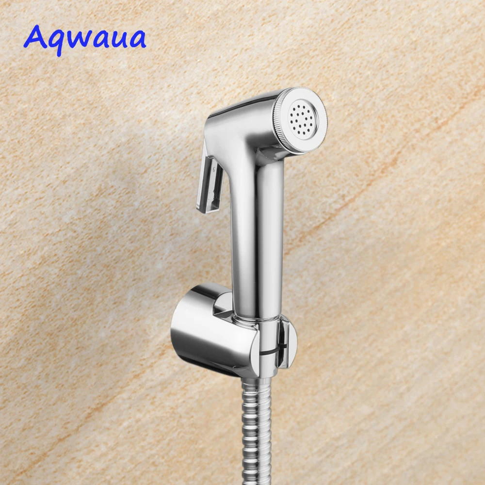 

Aqwaua Chrome Toilet Bidet Hand Sprayer Shower Head Shattaf with Bathroom Shutoff Hygienic Shower Accessory for Bathroom