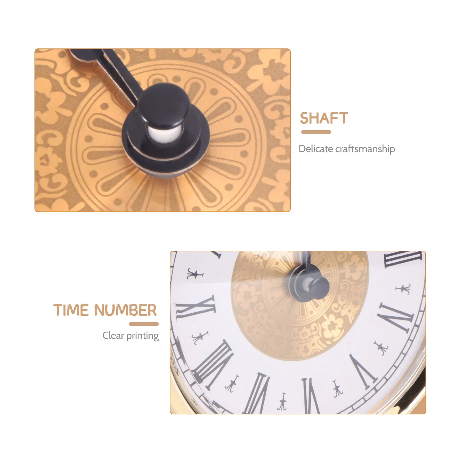 

Quartz Clock Round Metal Wall Mechanism Pointers Decorative Round Clock Core DIY Inlaid Kitchen Bedroom Living Room