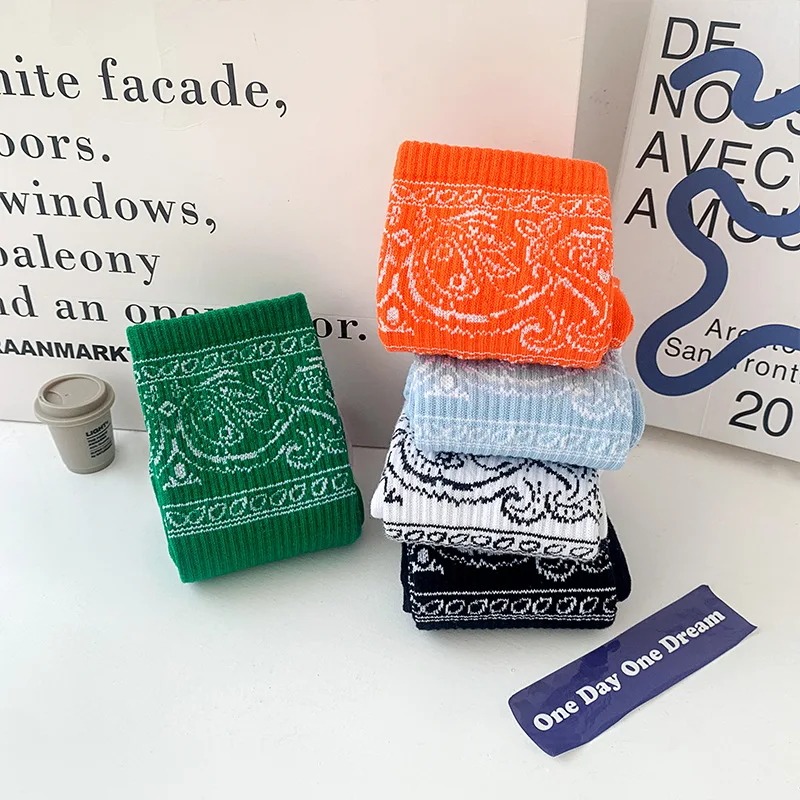 3 paare/schachtel Herren Socken grün trend ige Cashew blüte Hip Hop Dunk Bandanas lustige Socke Frauen Baumwolle af1 Kollokation 350 Geschenke – Detail 12