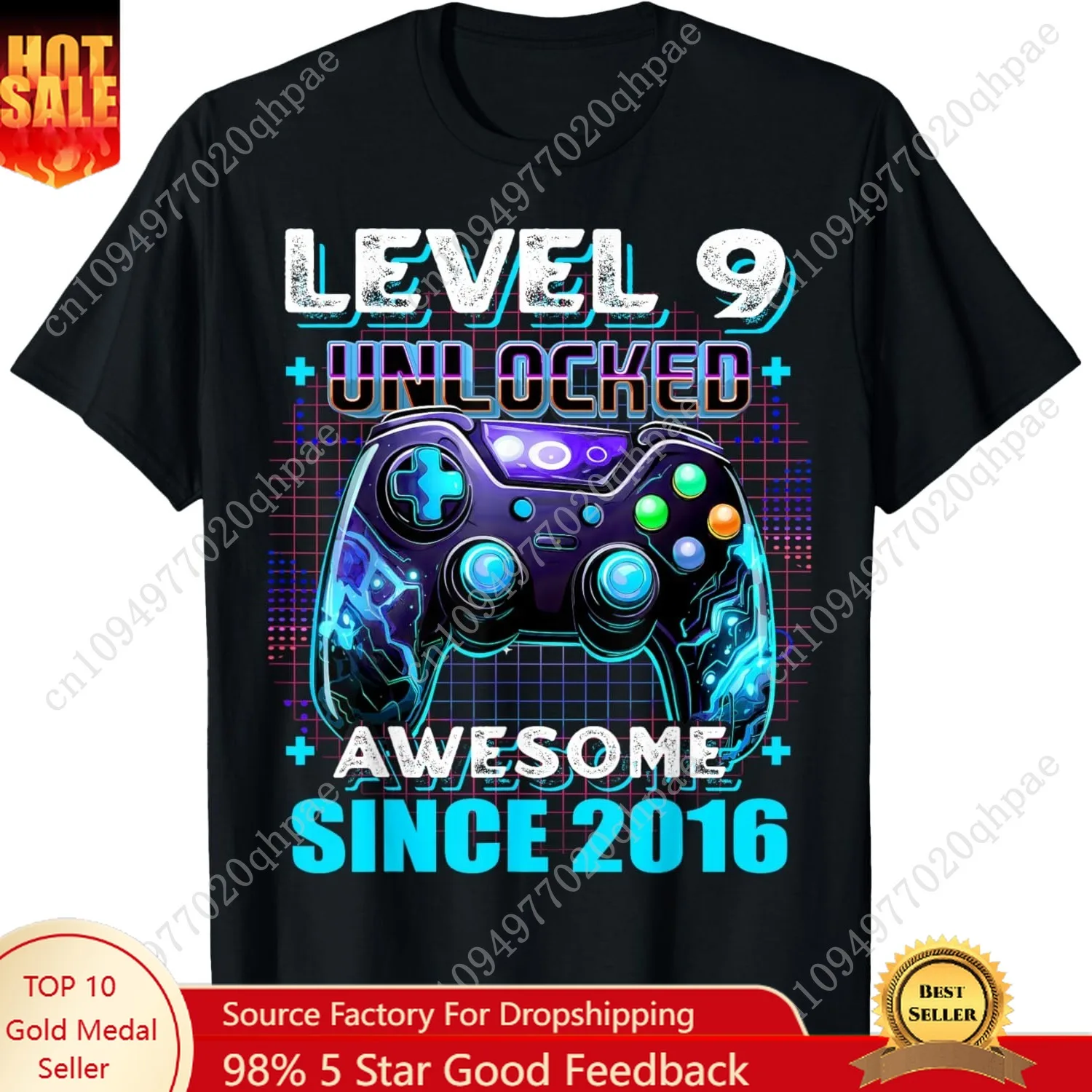 Футболка для вечеринки в честь 9-летия для мальчика