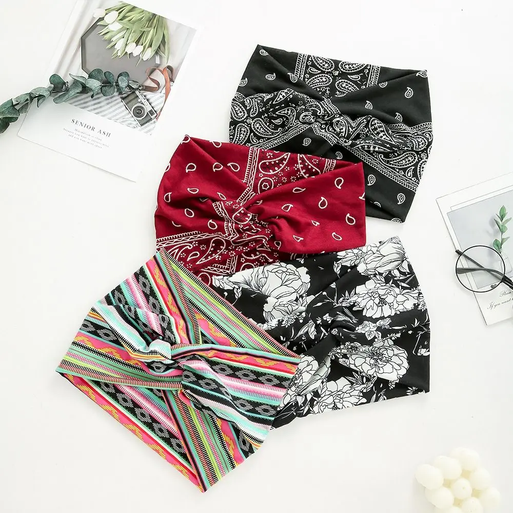 Hair Accessories Twisted Thick Yoga Hair Bands Wide Headbands Head Wraps for Women Turban Workout Headband