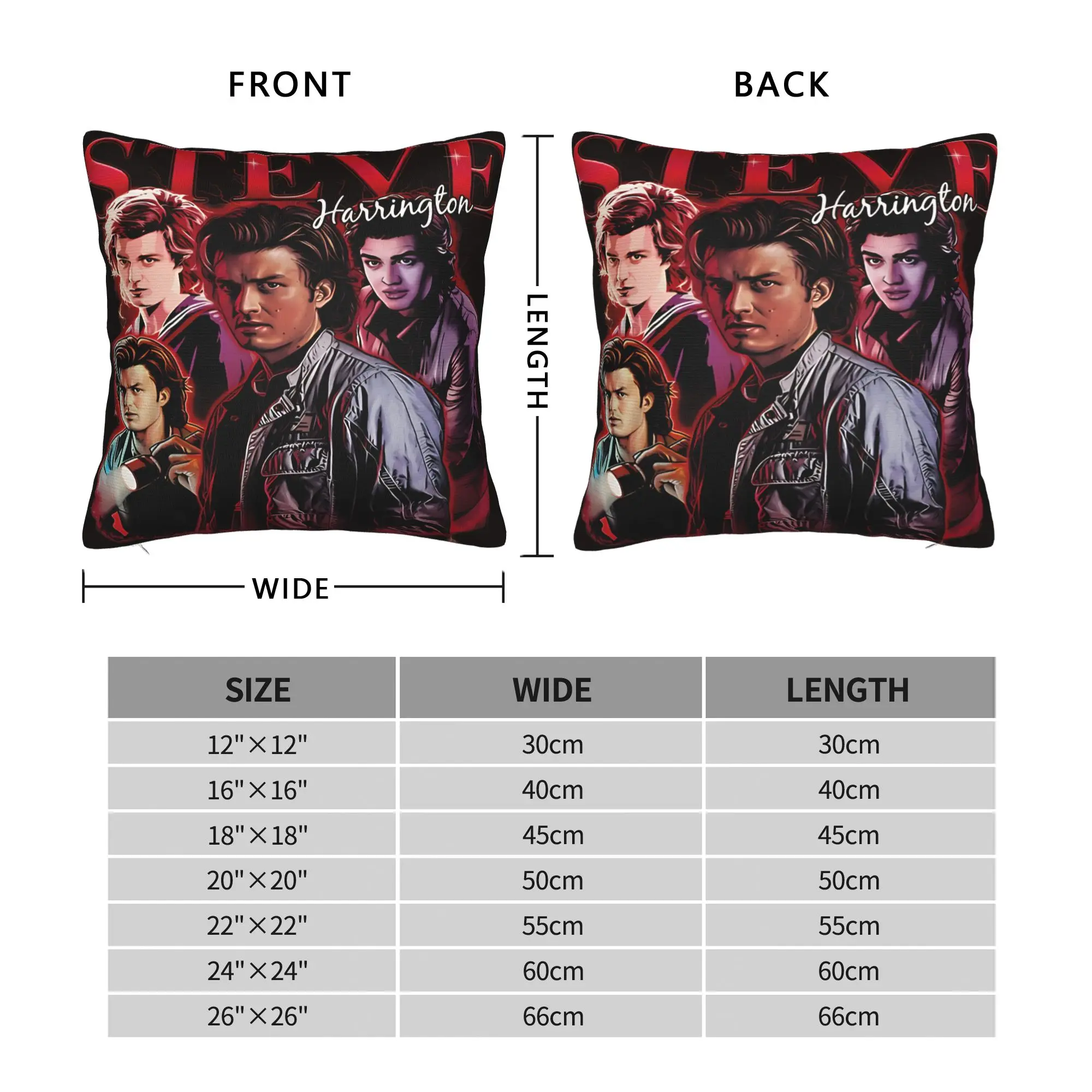 Steve Harrington Horror Series Charakter-Kissenbezug, weicher Kissenbezug, Retro, trendige Kissenbezüge für Wohnzimmer, Sofa