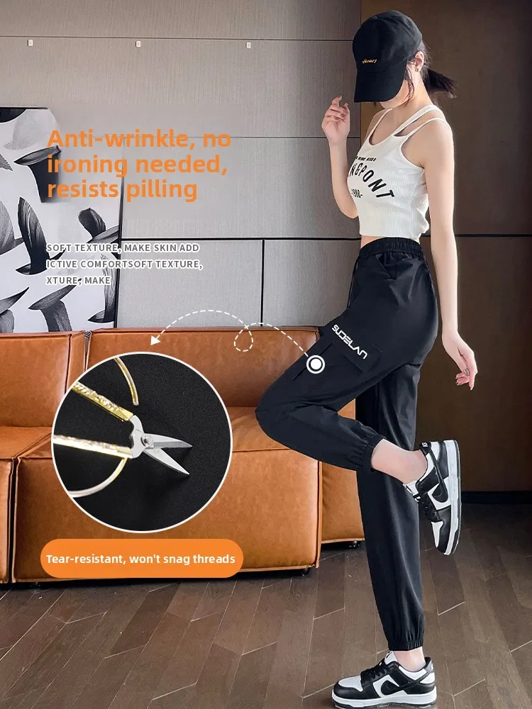 Amerikanische Sle Hohe Taille Arbeitskleidung Hosen frauen Frühling Herbst Neue Sle Slim Fit Sport Bündchen Casual Damen Harlan Jogginghose