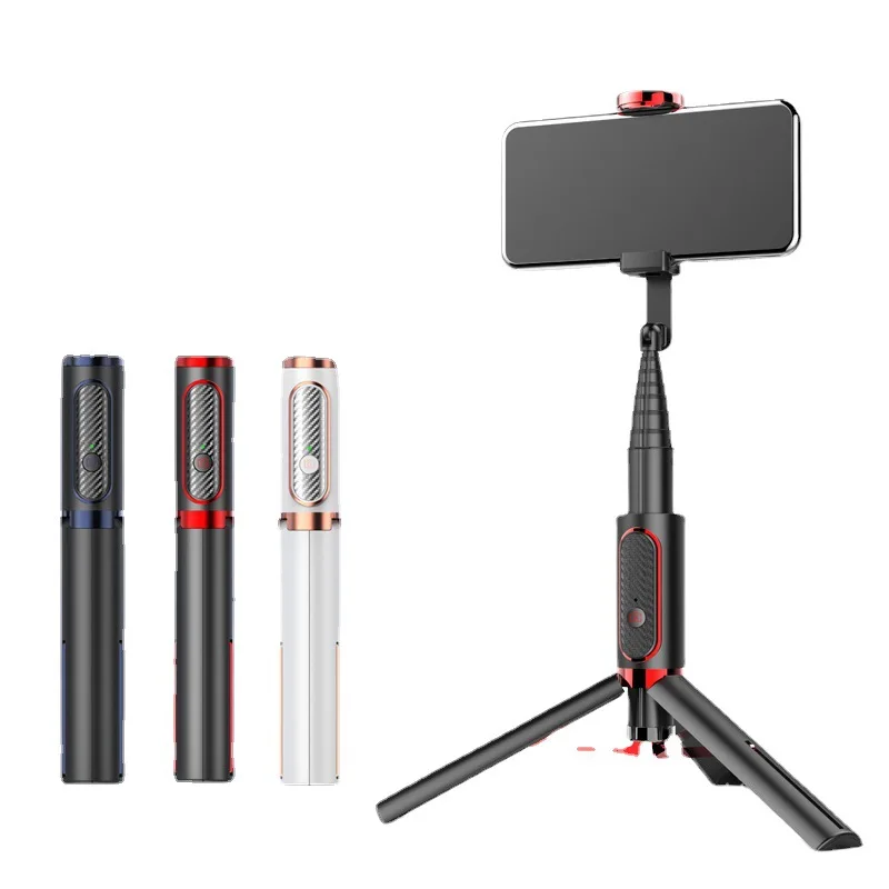 

Bluetooth integrated aluminum alloy telescopic portable selfie live broadcast mobile phone holder tripod selfie stick