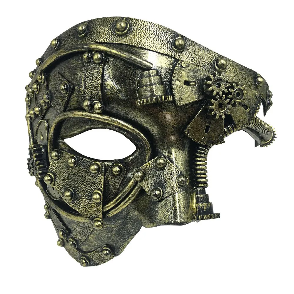 Steampunk Masker Cosplay Middeleeuwse Retro Mechanische Wetenschap Half Gezicht Halloween Carnaval Kostuum Verkleed Feesthelm Speelgoed Rekwisieten