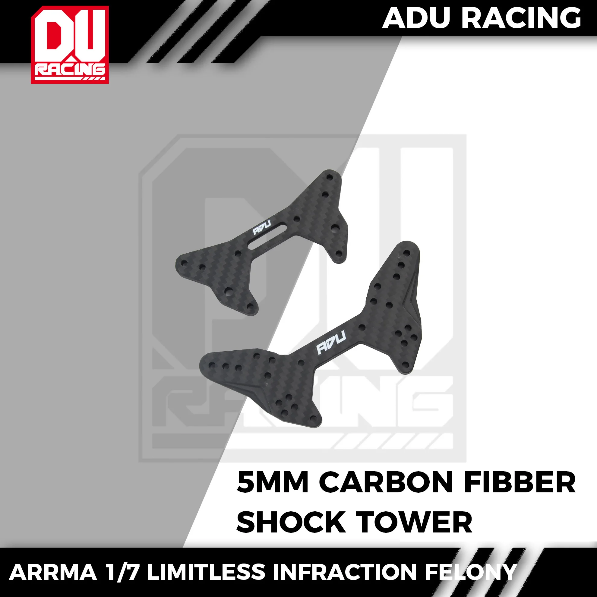 ADU Racing FRONT REAR SHOCK TOWER 5MM CARBON FIBBER FOR ARRMA 6S 1/7INFRACTION LIMITLESS FELONY