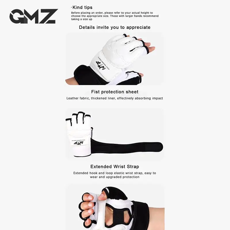 Taekwondo Leather Hand Gloves Sparring Karate Wrist Protector Guard Gear Boxing Martial Arts Hand Palm Guard Sock Adult Kid