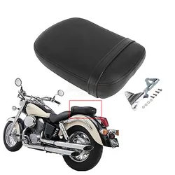 Motorcycle Black Passenger Leather Seat Cushion Pad For Honda Shadow VT 400 750 VT750C VT750CD 1997-2013 Saddle Seat Cover