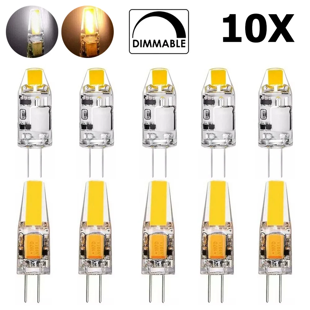 10X Dimmable LED Light Bulb 3W 6W Silicone Lamp AC/DC 12V Mini COB Bulbs for Home Decor Chandelier Replacement Halogen Lights