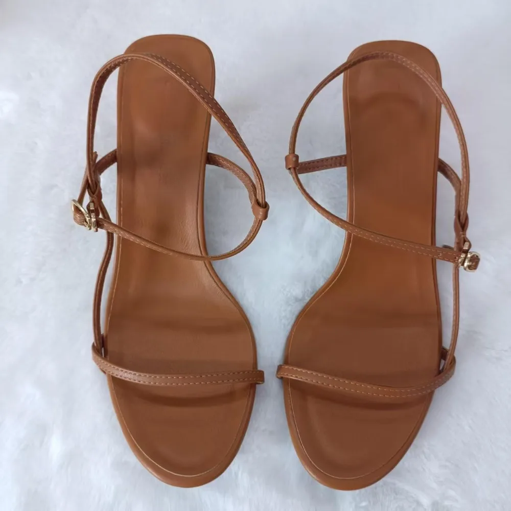 Women's Summer Sandals New with A Single Buckle Strap Womens Shoes Thin Heels with Exposed Toes High Heeled Sandals Woman