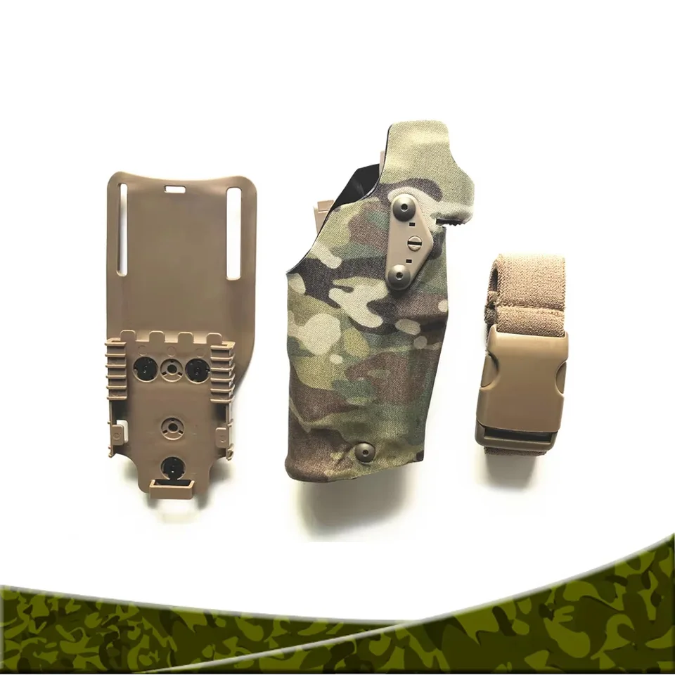 TMC Multicam Tactical Glock17/18/19 Holster X300 Light-Compatible for G17/18 with QL Mount Holster Panel Adapter Leg Shroud Drop