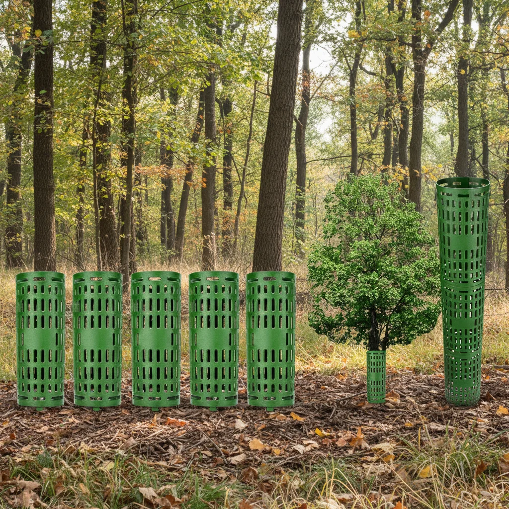 Baumstammschutz, größenverstellbar für verschiedene Baumarten oder Pflanzen, verhindert Schäden an der Baumrinde durch Gartenscheren, Rasenmäher und Nagetiere.
