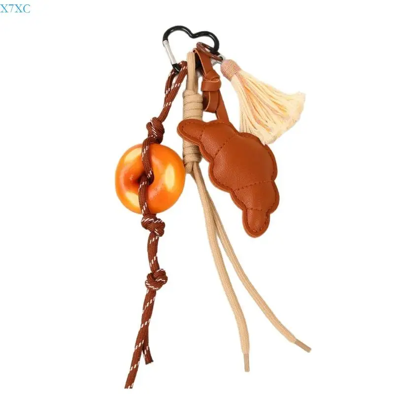 

X7XC плетеный брелок для ключей, подвеска для сумки, аксессуары, подвеска для рюкзака, подвеска