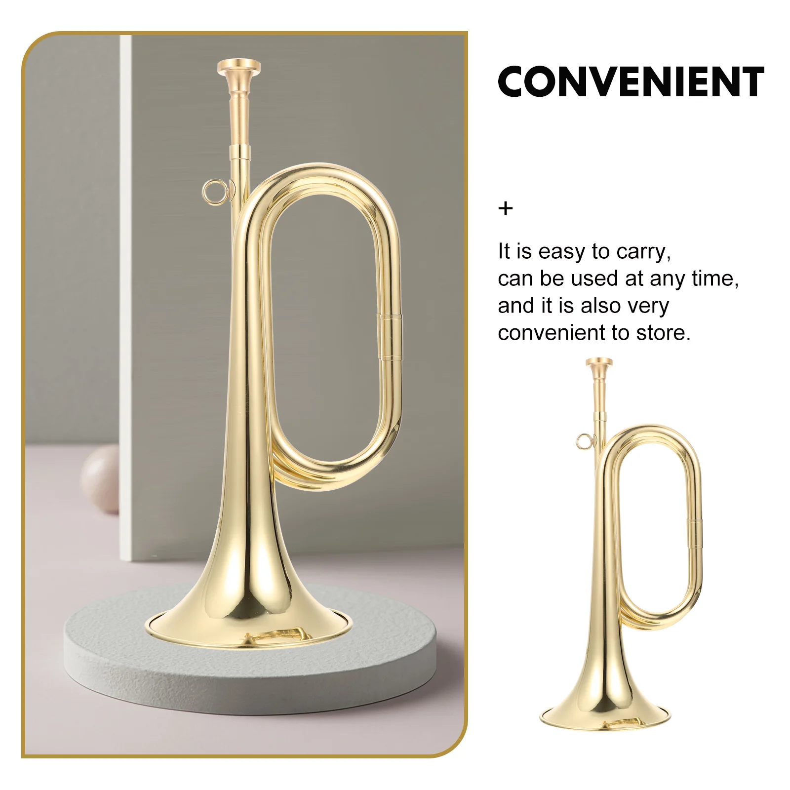 

1Set Brass Trumpet Bugle Beginner Military Orchestra Wind Instrument School Band Durable Golden Brass Trumpet Easy Carry Storage