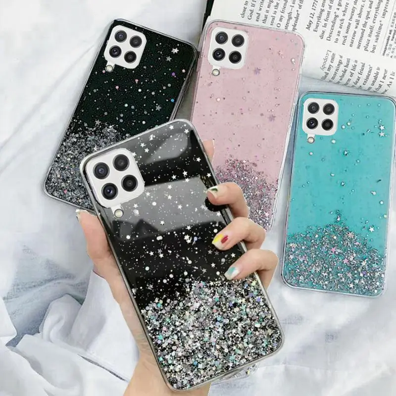 Bling Glitter Soft Phone Case For Samsung Galaxy A22 5G A22S A 22 A225F DS A226B Back Cover For SamsungA22 S back cases