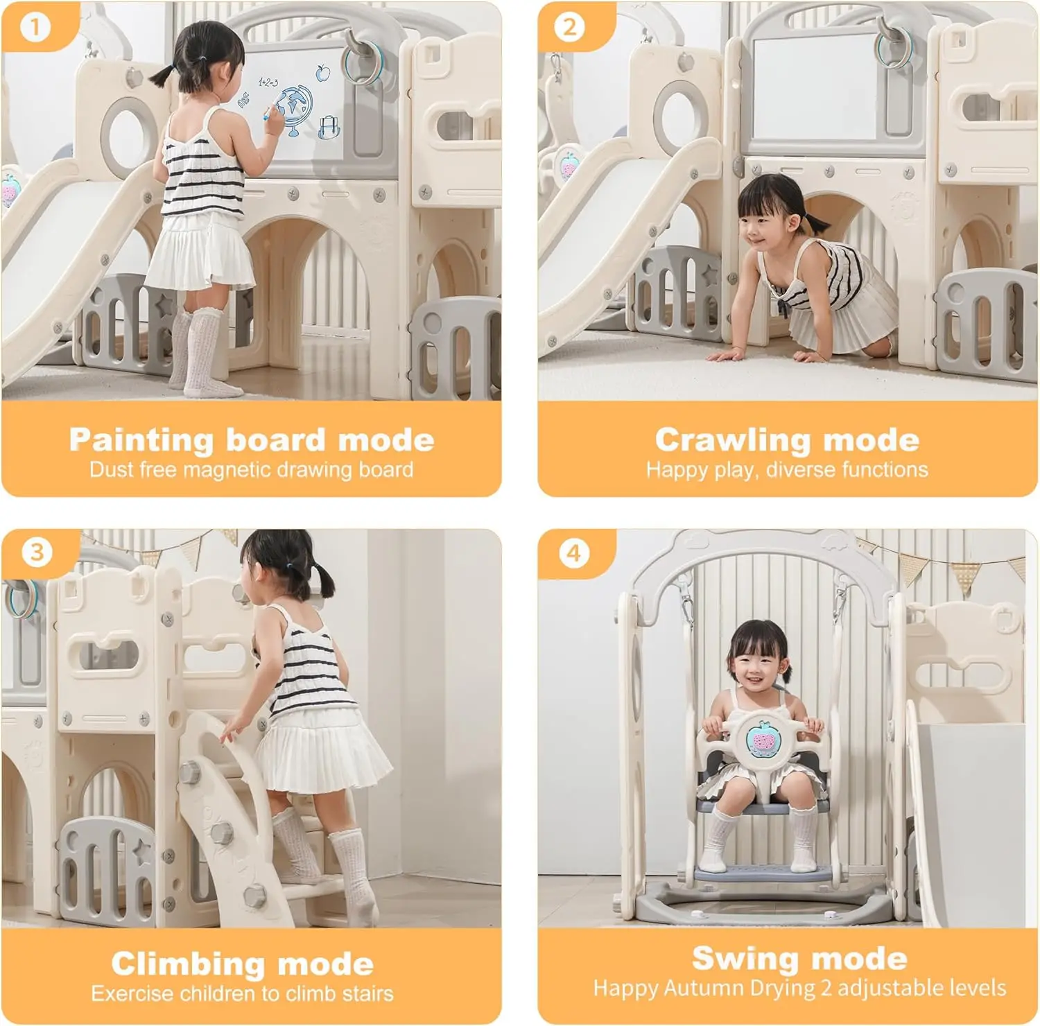 Toddler Slide Set 12 in 1, Kids Slide for Toddlers, Outdoor Indoor Playground for Toddlers 1-3, Toddler Climber Slides PlaySet w