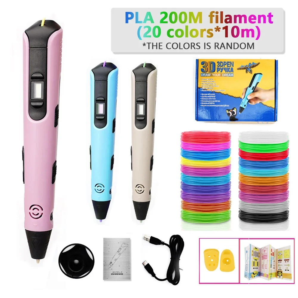 

Ручка для 3D печати, ЖК-экран, 1,75 мм, Abs Pla, диаметр 0,7 мм, материал, детские ручки для рисования «сделай сам», подарки на Рождество и день рождения