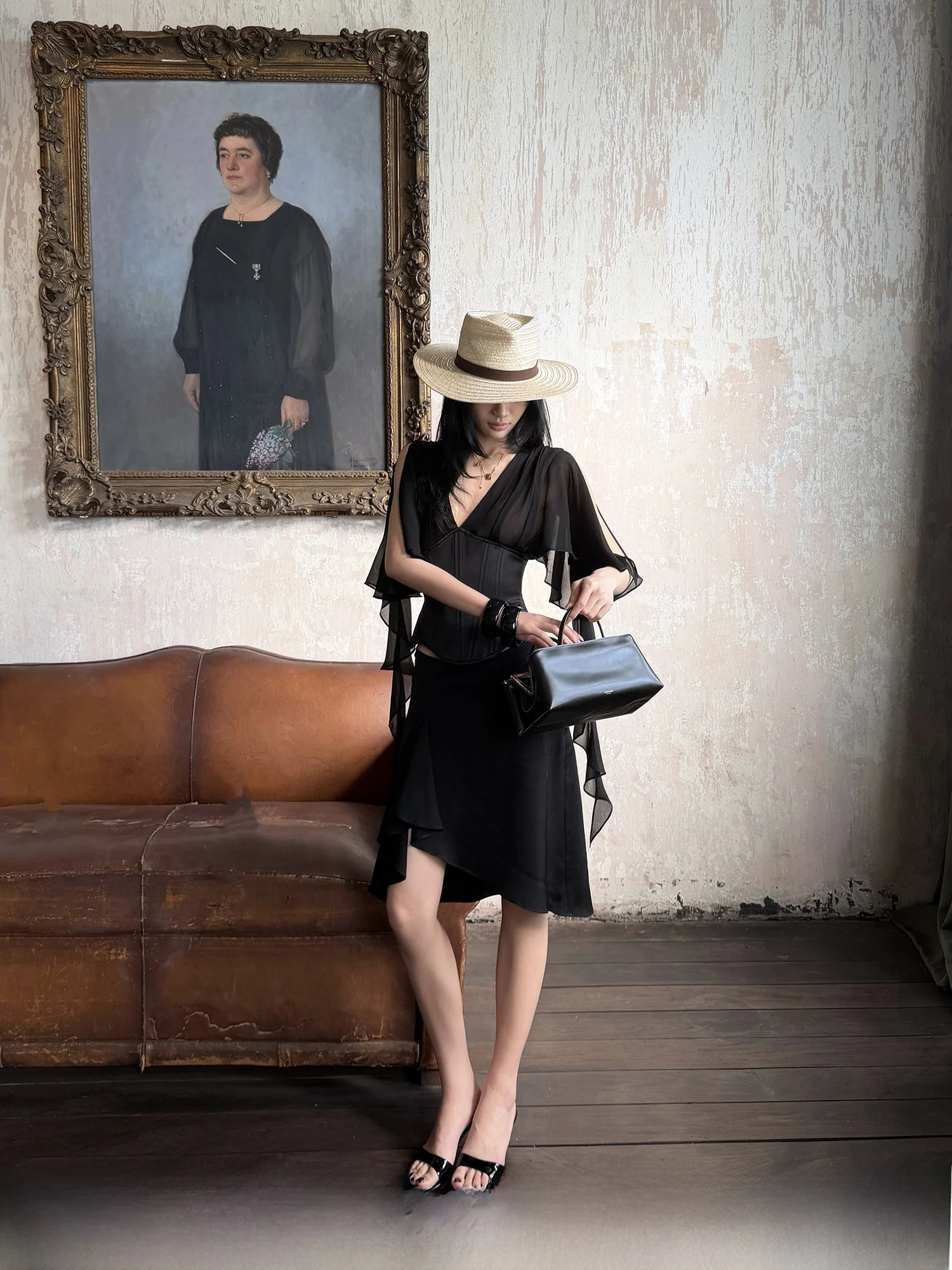 

Низкая посадка, асимметричная черная юбка-русалка из ацетата, сексуальная летняя юбка для женщин, элегантная повседневная юбка для вечеринок и прогулок