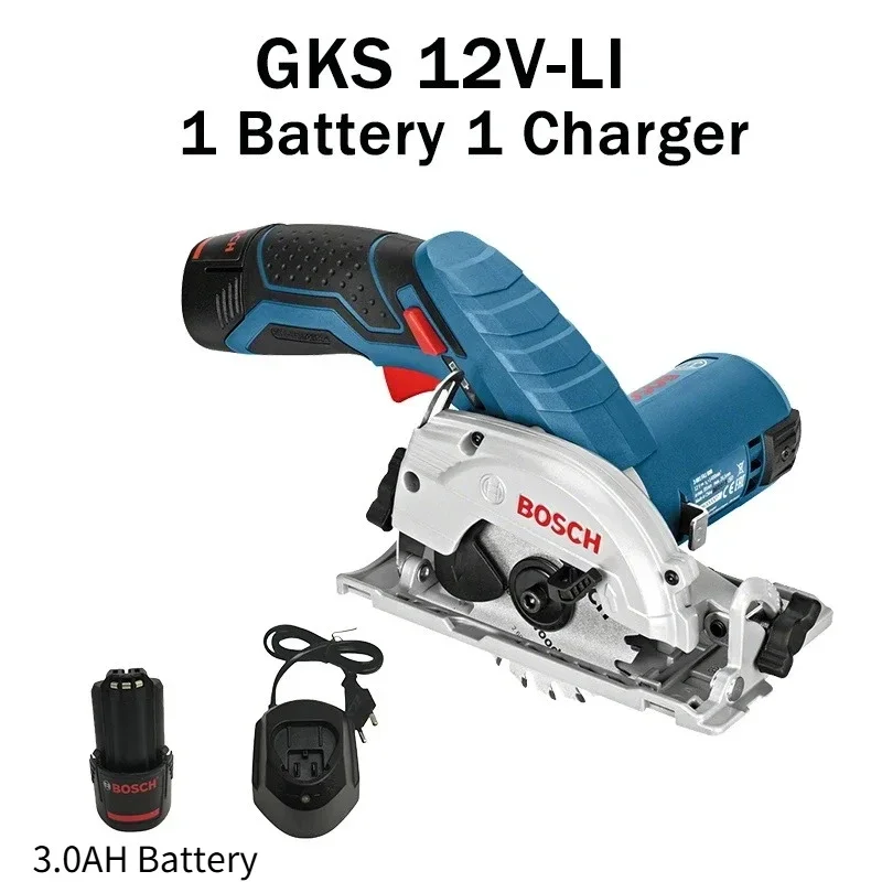 BOSCH GKS12V-LI Handheld Cordless Wood Saw, 12V 3.0Ah Lithium Cell Multi-purpose Timber Cutting Tool