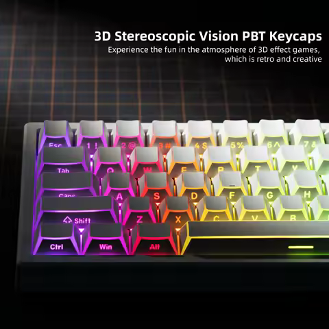 Womier 122 Keys PBT White Shine Through Side Printed Keycaps Cherry Profile Keycaps for MX Switches Custom Mechanical Keyboard