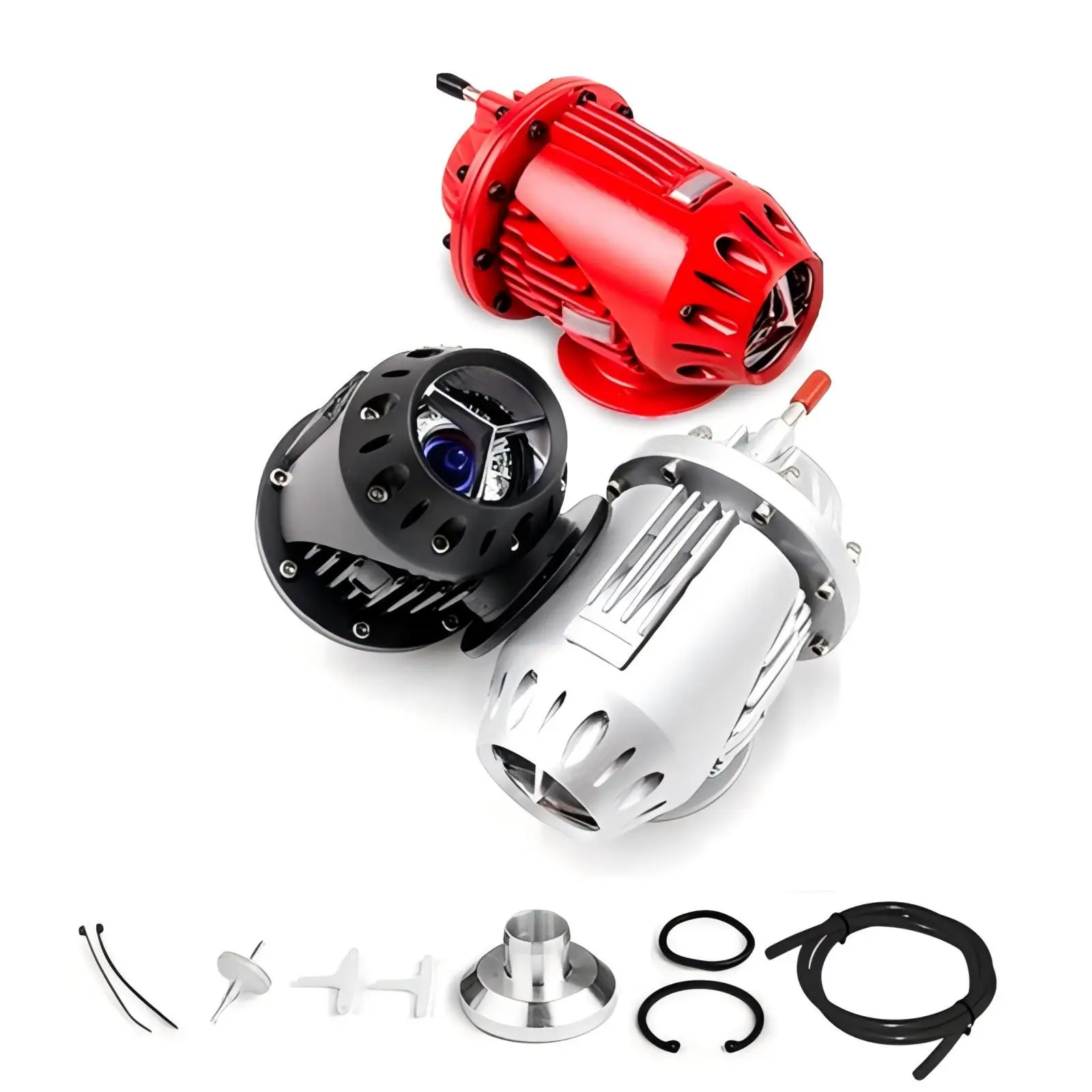 RED 25mm SQV SSQV Bov Turbo Blow Off Valve Bov with Adapter Flange IV 4 BLACK/SILVER