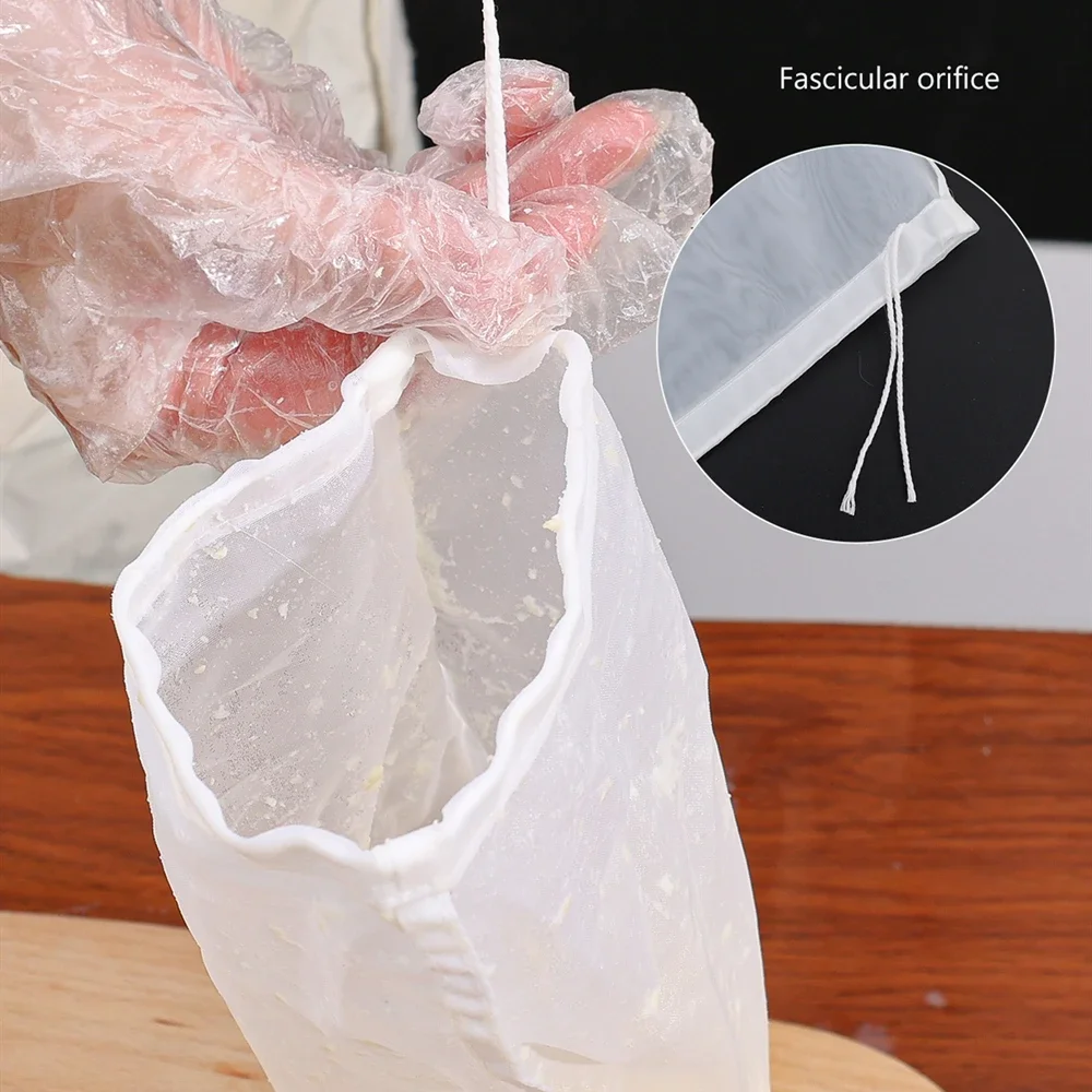 5/1PCS Soy Wine Nylon Filter Bag Nut Milk Bag Tea Coffee Yogurt Filter Net Mesh Kitchen Food Reusable Nylon Filter Bags Strainer