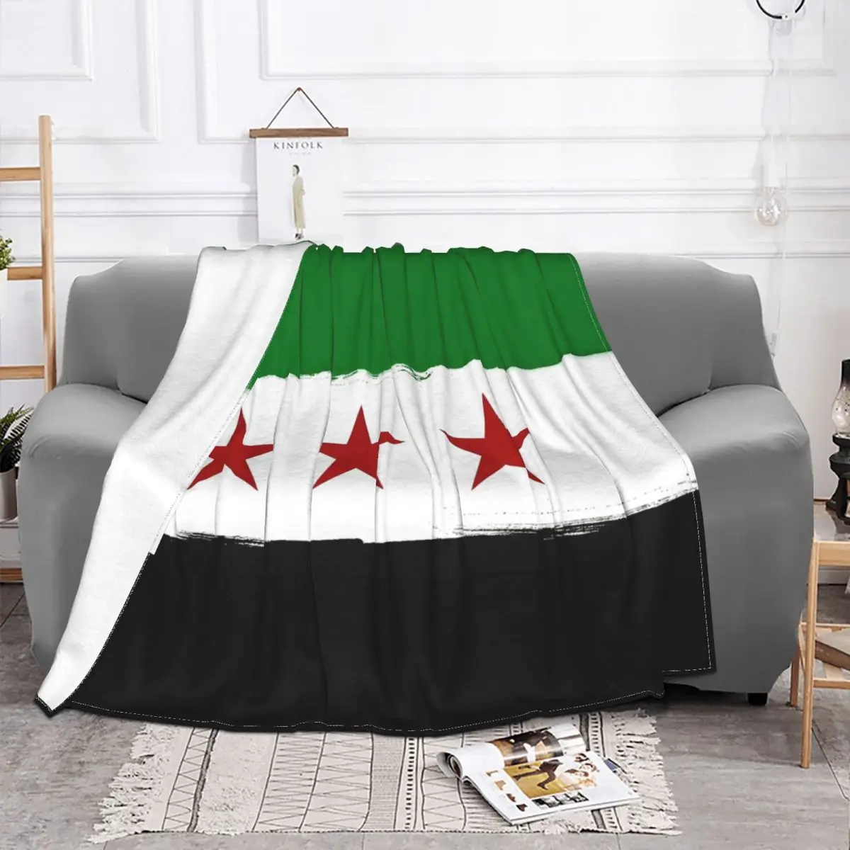 Syrian Syria Flag Flannel Blankets Funny Throw Blankets for Bed Sofa Couch 200x150cm Bedspread