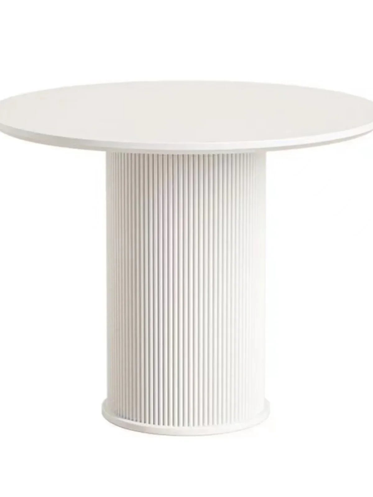 

Cream style rock panel circular dining table, light luxury, modern simplicity, pure white French minimalist, internet famous