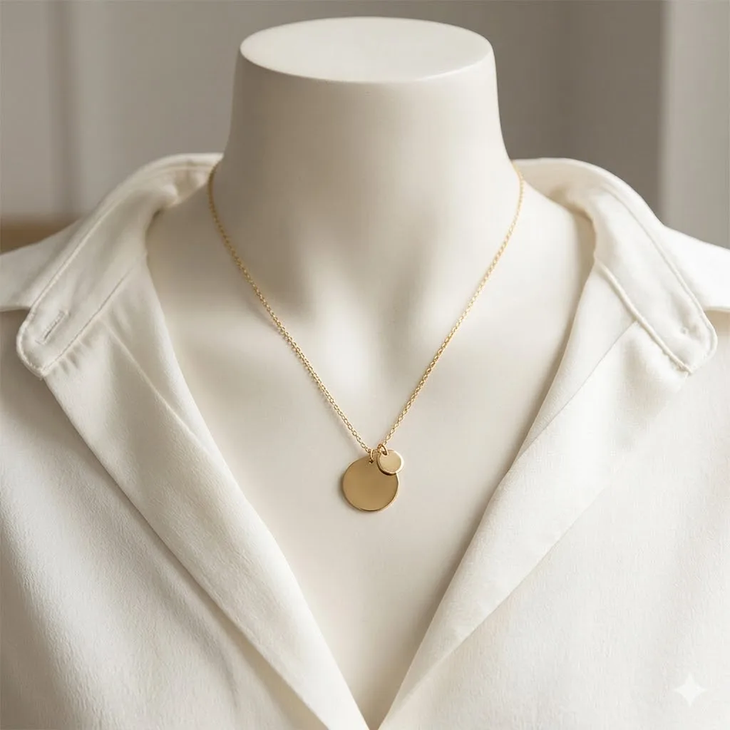Hiraeva Hammered Open Circle Pendant Necklace for Women Stainless Steel Dainty Simple Karma Choker Adjustable Jewelry