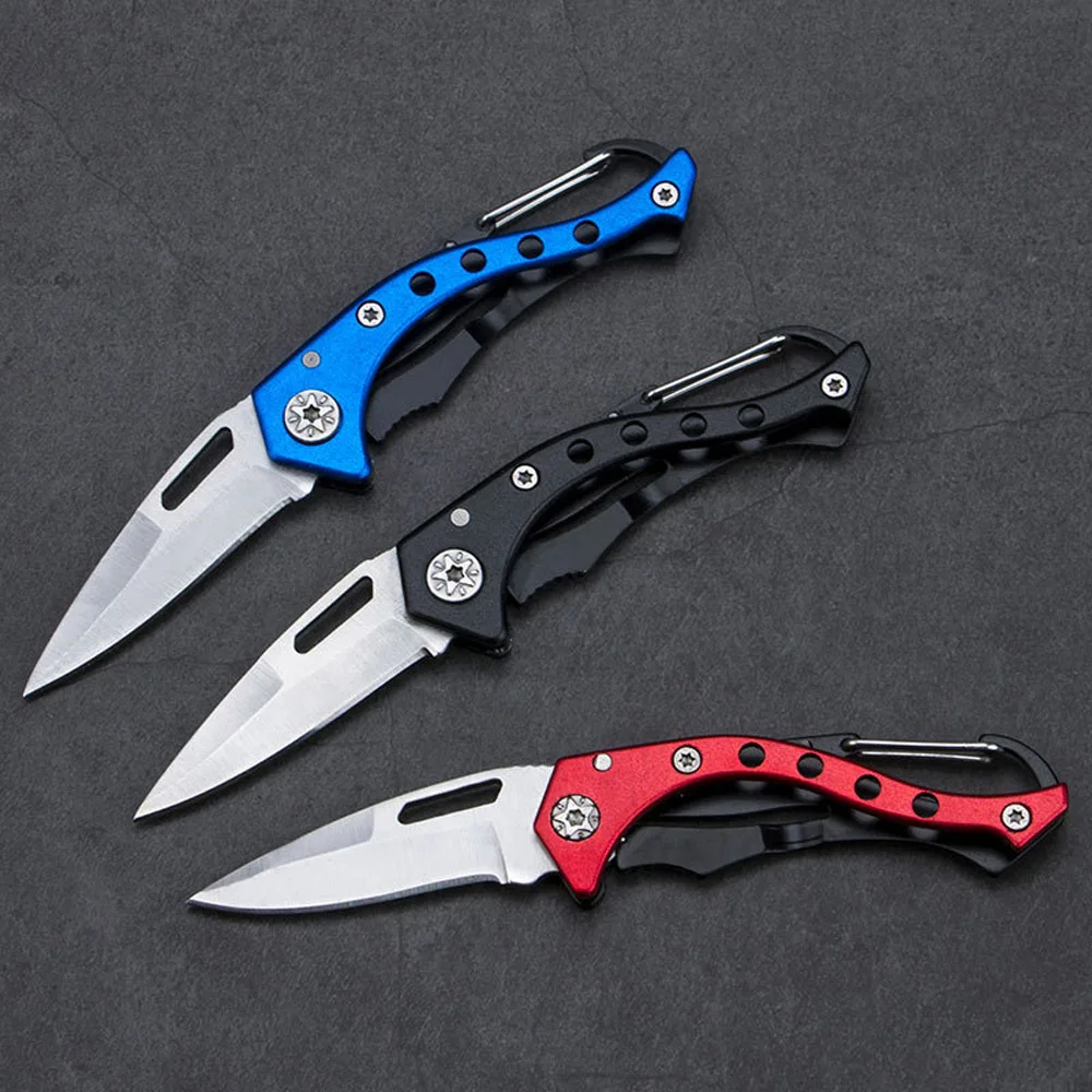 Folding Knife Stainless Steel Collapsible Blade Small Cutter Pendant Portable Mini Pocket Knife Keychain